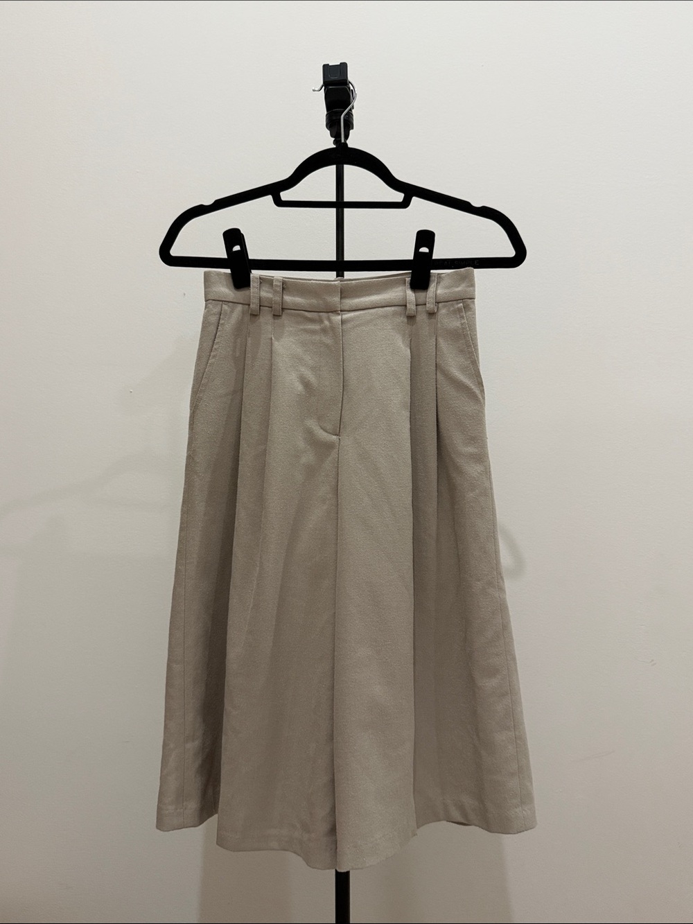 Frankie Shop Taupe Wide-Leg Bermuda Shorts